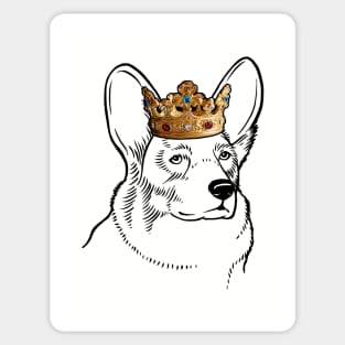 Cardigan Welsh Corgi Dog King Queen Wearing Crown Sticker